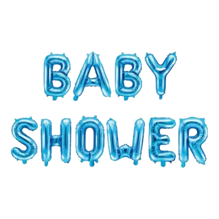 Ballons lettres Baby Shower Bleu 35cm