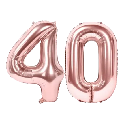 Ballon Chiffre 40 ans aluminium Or Rose 86cm