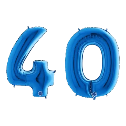 Ballon Chiffre 40 ans aluminium Bleu 102cm