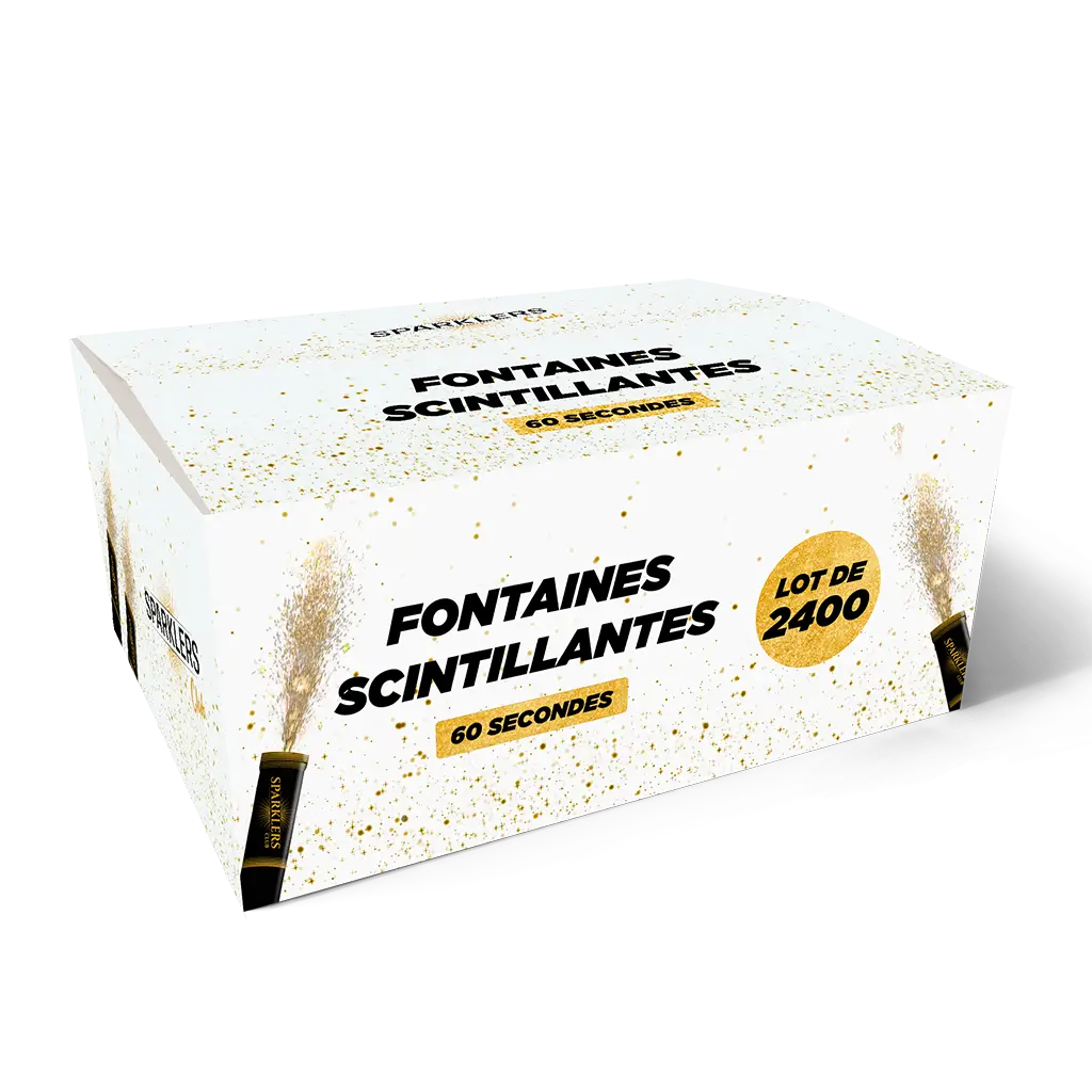 Lot de 2 400 Fontaines Scintillantes - 60 secondes