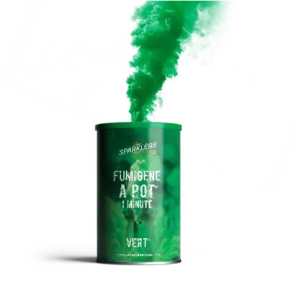 Fumigène en pot 1 minute vert (à poser au sol) 