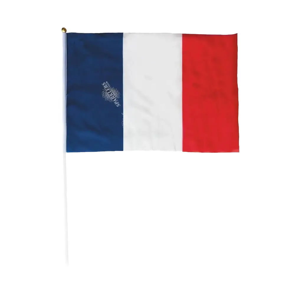 Frankreich Flagge mit Stab 30x45cm - Sparklers Club