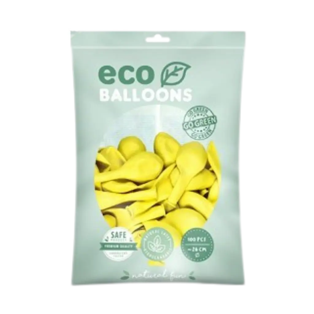 Lot de 100 Ballons de Baudruche Biodégradable Jaunes