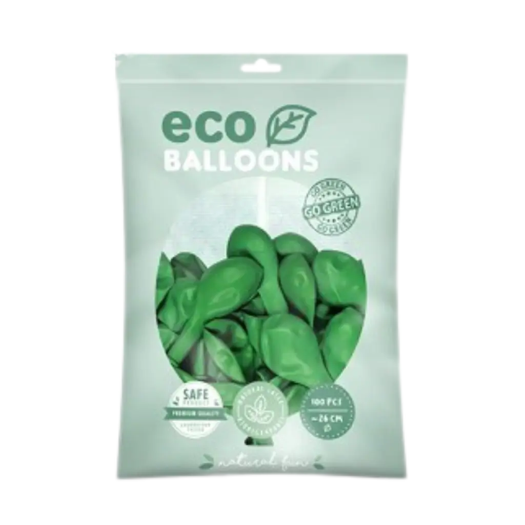 Lot de 100 Ballons de Baudruche Biodégradable Verts