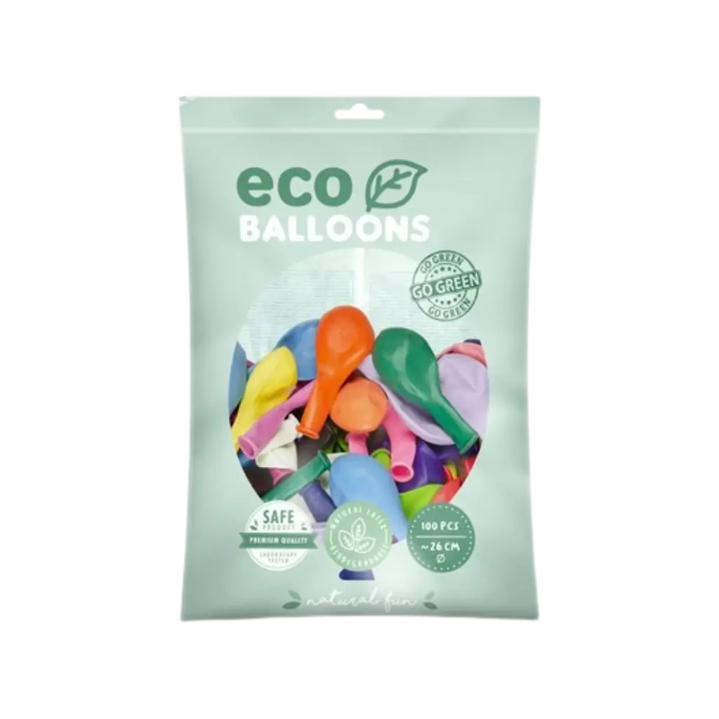 Lot de 100 Ballons de Baudruche Biodégradable Multicolore
