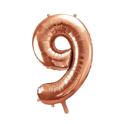 Ballon anniversaire chiffre 9 Or Rose 86cm 