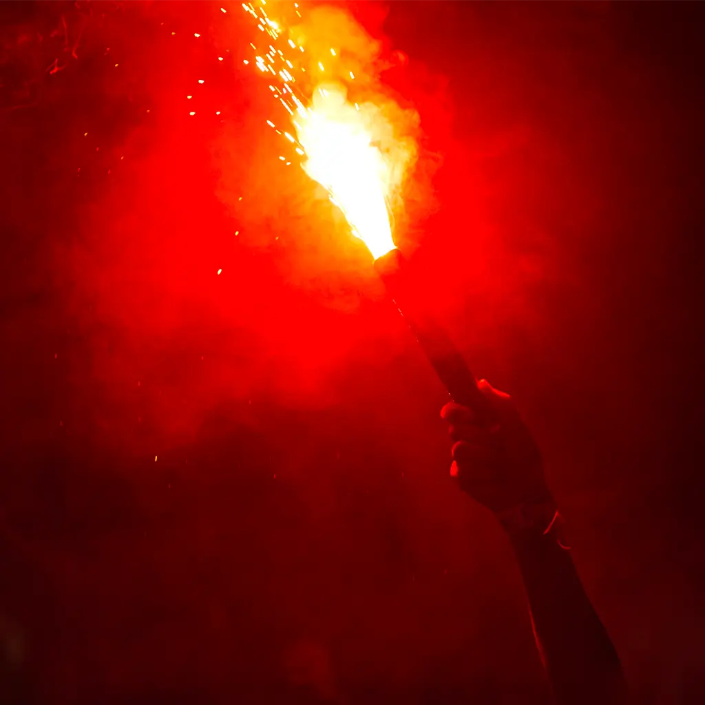 Torche à mains manifestation 30 secondes rouge