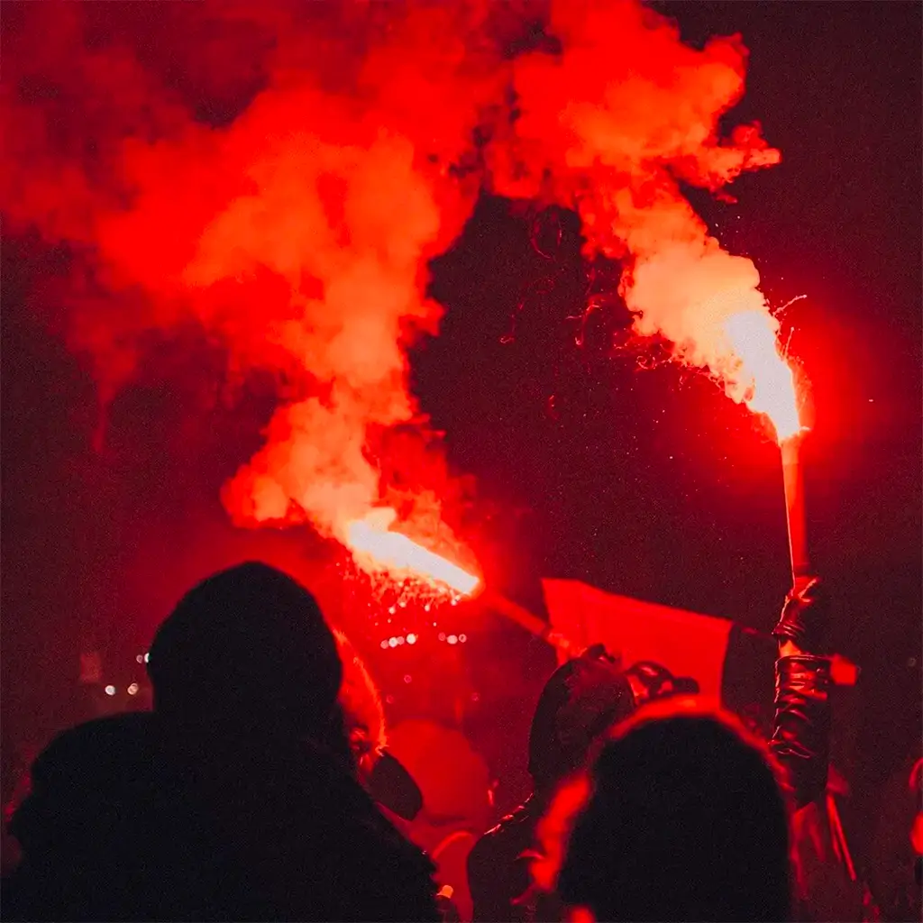 Torche à mains manifestation 30 secondes rouge