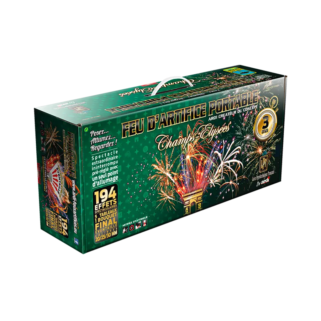 FEU D’ARTIFICE PORTABLE® LUXE PYROTECHNIQUE FRANÇAIS - 3 MIN