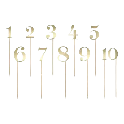 Numéros de table or de 1 à 10