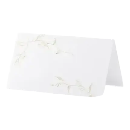 Marque place papier blanc et branches dorées (lot de 10)