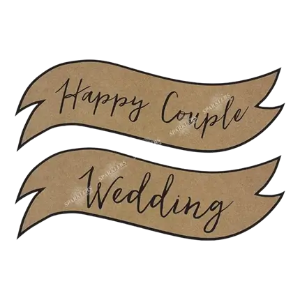 Panneaux avec une inscription Happy Couple / Wedding