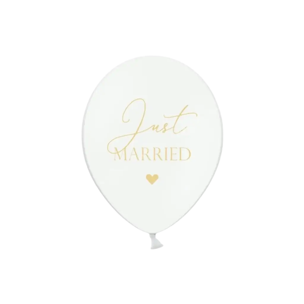 Ballons 30cm, Just Married, Pastel Blanc Pur lot de 50