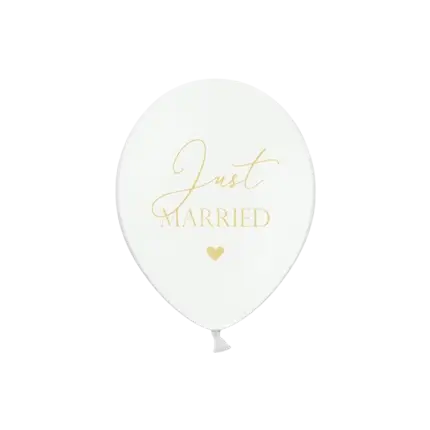 Ballons 30cm, Just Married, Pastel Blanc Pur lot de 50