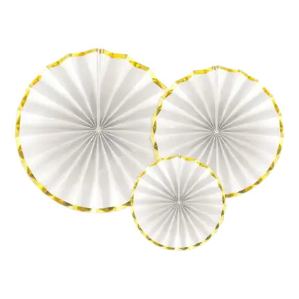 Piatti di carta bianchi con bordato dorato - 6