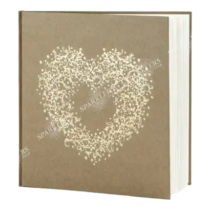 Livre d'or Mariage kraft avec ornement or 22 pages