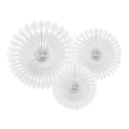 Rosaces décoratives, blanc, 20-30cm (3 pièces)