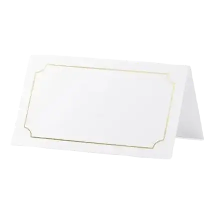 Marque place original blanc et or (Lot de 10) 