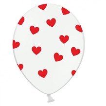 Ballons de baudruche en forme de coeur Coconut White 25cm 8pcs - Partywinkel