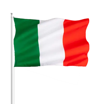 Drapeau Italie 30x45cm avec baguette