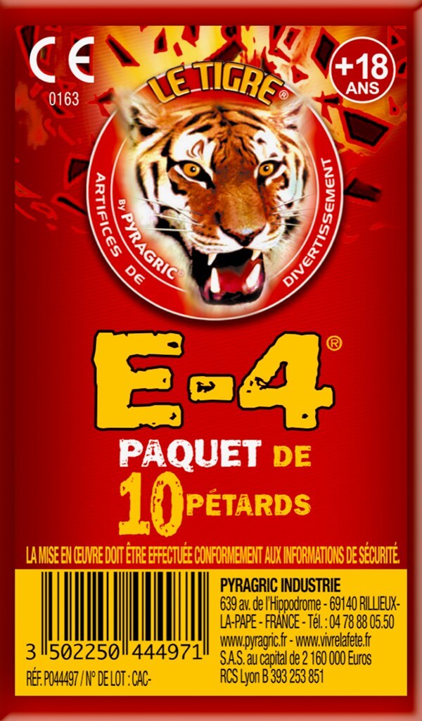 TIGRE BISON E-4 - 100 PACKETS DE 10 PETARDS A MECHE - PALI WEB