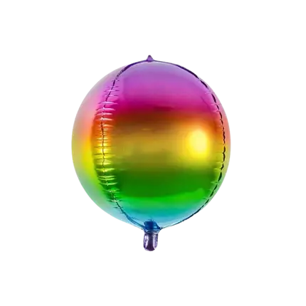 Ballon rond métallique Arc en Ciel 40cm