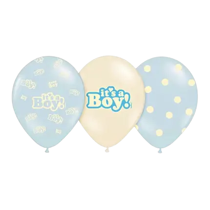 Lot de 6 ballons It's a Boy Mix