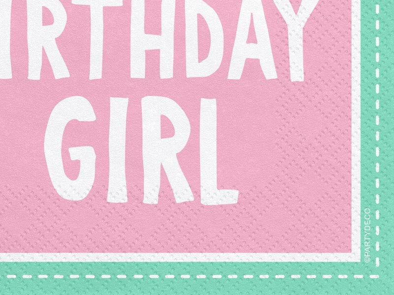 20 servilletas de cumpleaños rosadas Happy Birthday