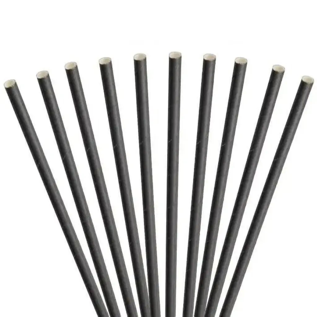 Paille papier noire 20cm /ø6mm (100 pcs)