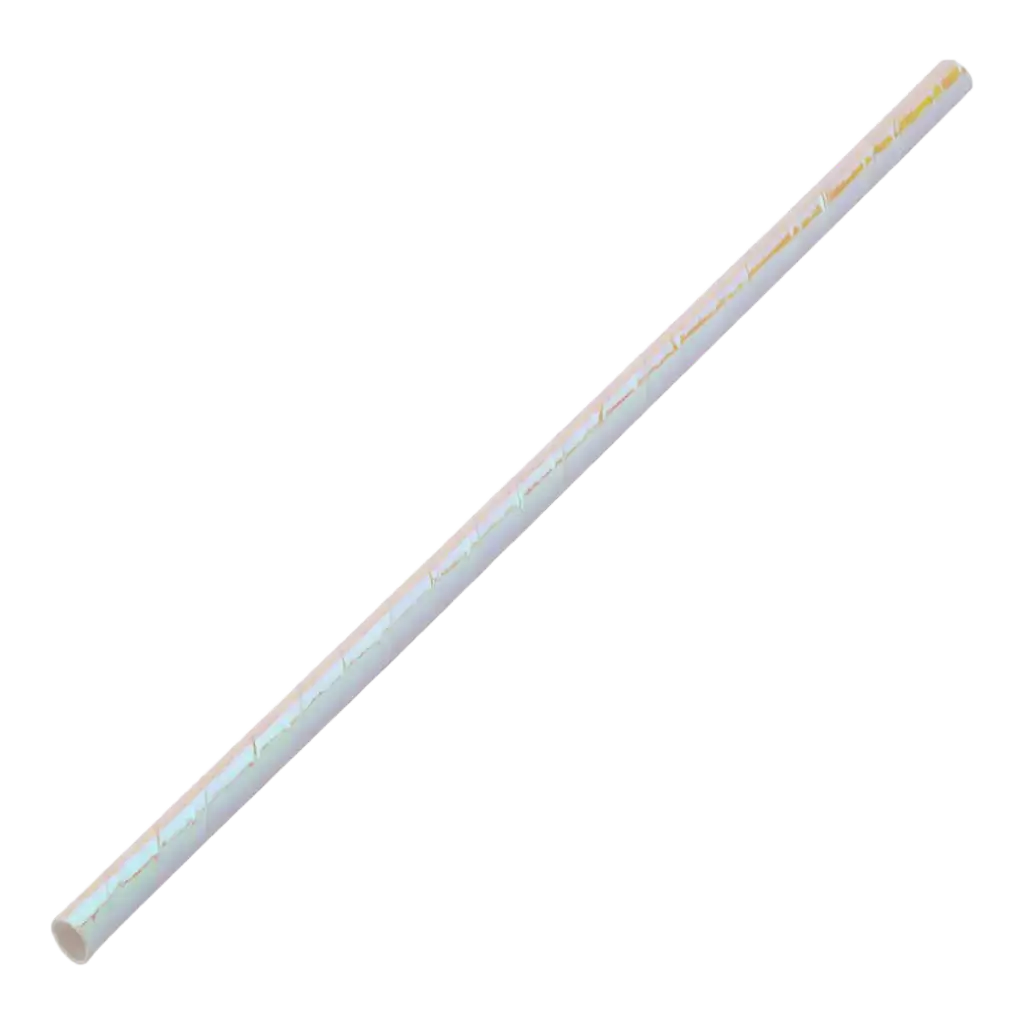 Paille papier blanche irisée 20cm /ø6mm (250 pcs)