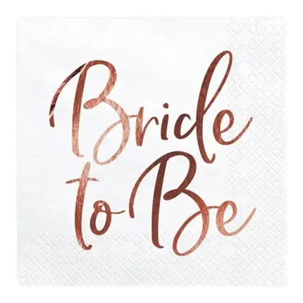 Serviette en papier blanche Bride to Be (Lot de 20)