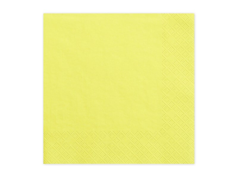 Serviette en papier jaune (Lot de 20) : serviette papier sur Sparklers Club