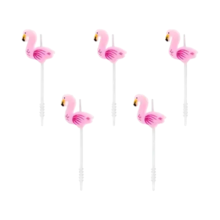 Bougie flamant rose (lot de 5)