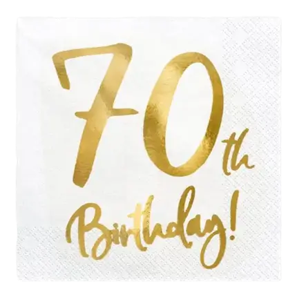 Serviette en papier 70th Birthday (Lot de 20)