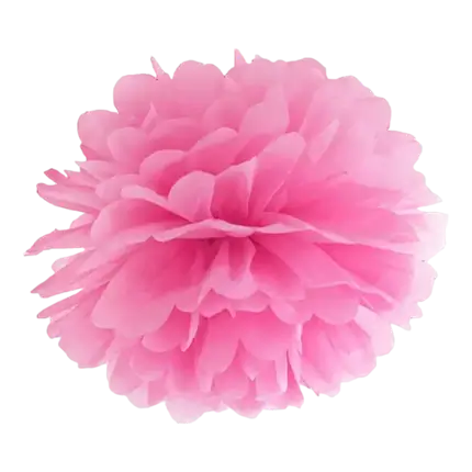Pompon en papier rose 25cm 