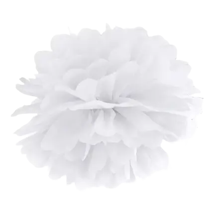 Pompon en papier blanc 25cm 