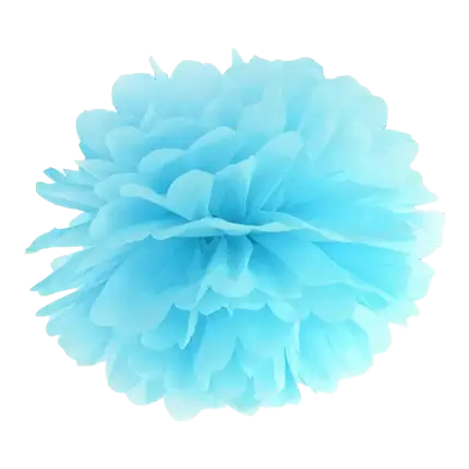 Pompon en papier bleu clair 25cm 