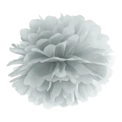 Pompon en papier argent 25cm 