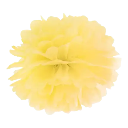 Pompon en papier jaune 25cm 