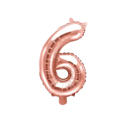 Ballon anniversaire chiffre 6 Or Rose 35cm 