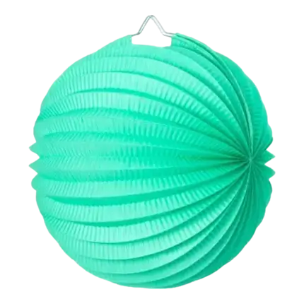 Lampion boule de papier rond vert céladon 30cm 