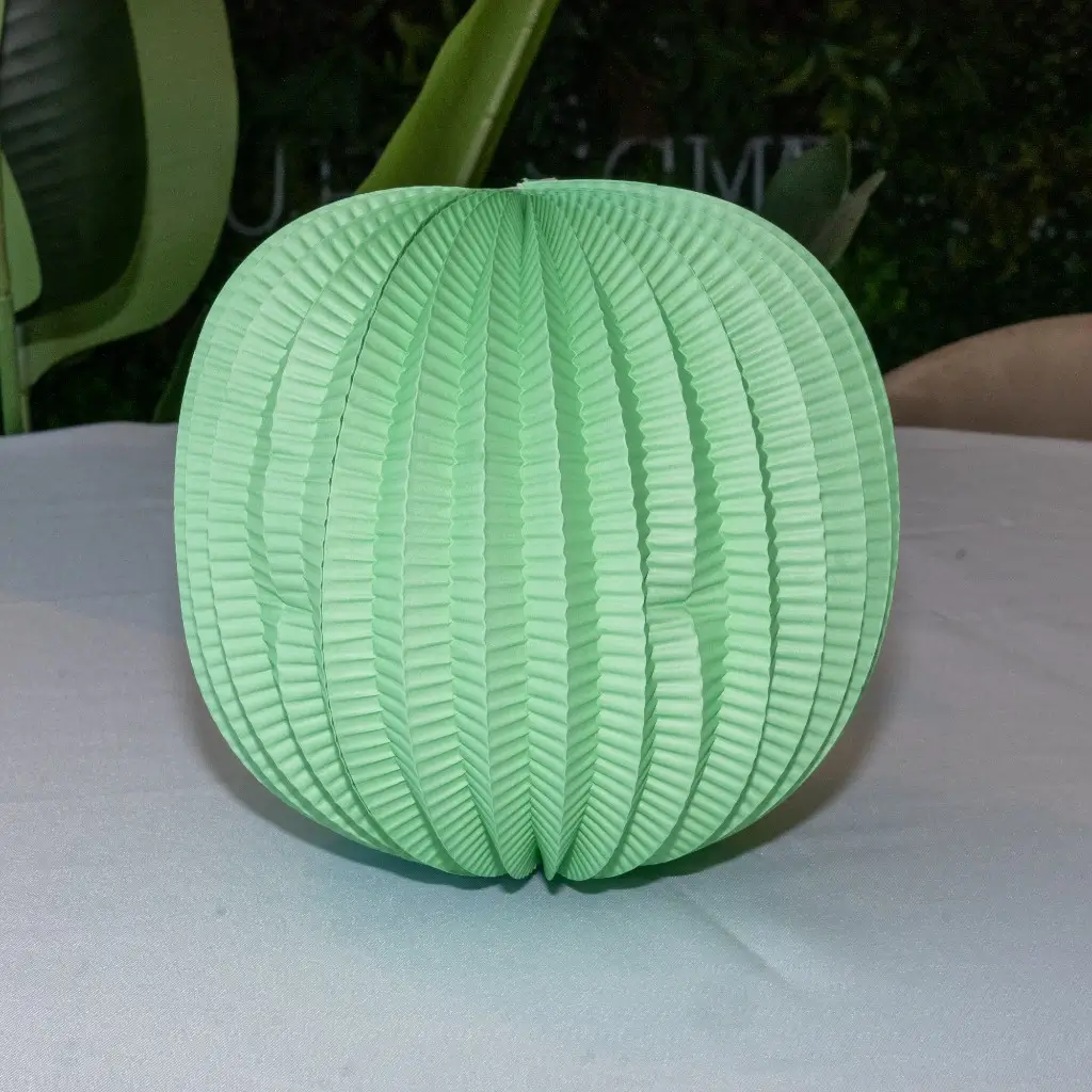 Lampion boule de papier rond vert céladon 20cm 