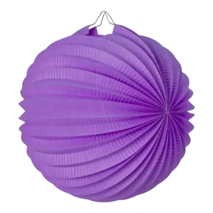 Lampion boule de papier rond violet 30cm