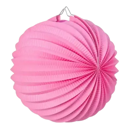 Lampion boule de papier rond rose clair 30cm