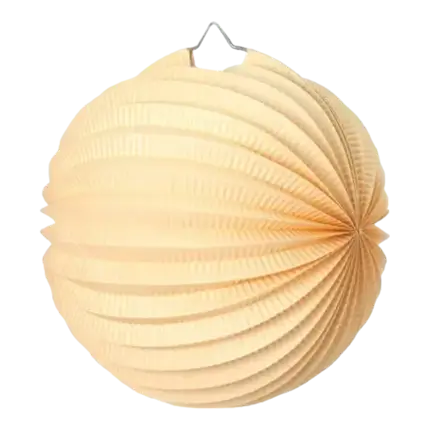 Lampion boule de papier rond crème 30cm