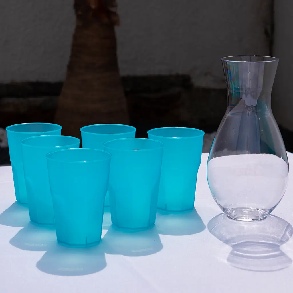 Verre à cocktail bleu turquoise 35cl (Lot de 20)