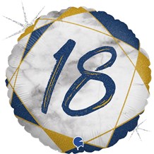 Ballon Chiffre 18 ans aluminium Bleu 102cm : Ballons 18 ans - Sparklers Club