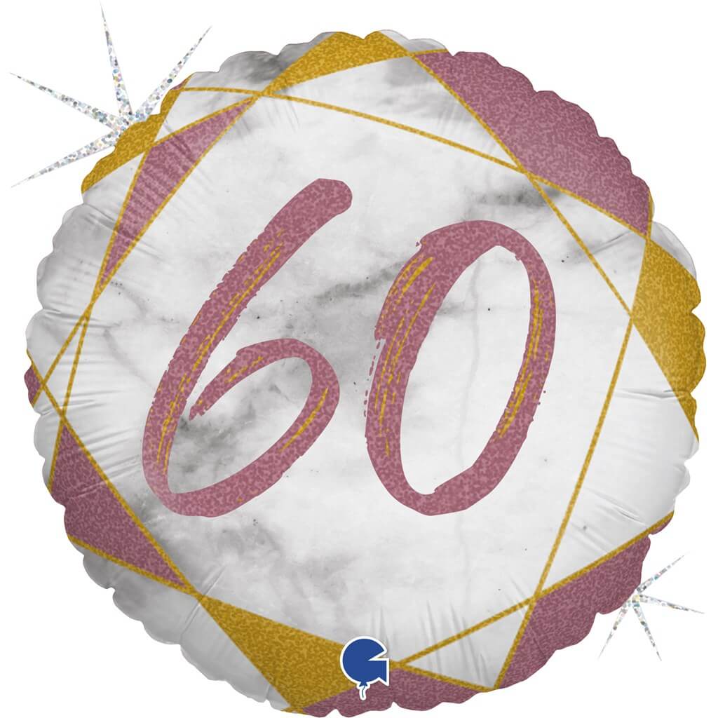 Ballon Anniversaire Effet Marbre 60 Or rose 45cm : Ballons Hélium pour  anniversaire sur Sparklers Club