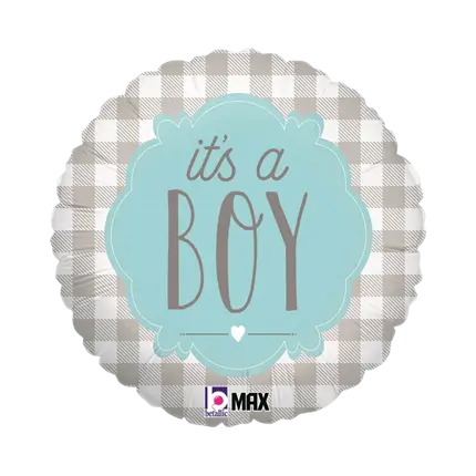 Ballon Plaid "Its a Boy"ø45cm