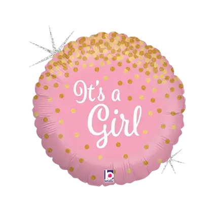 Ballon rose "It's a Girl" brillant ø45cm